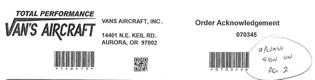 Fuselage & Wing Order!