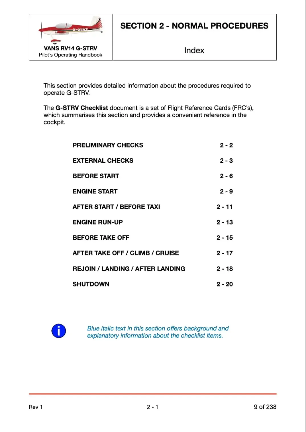 normal checklist page