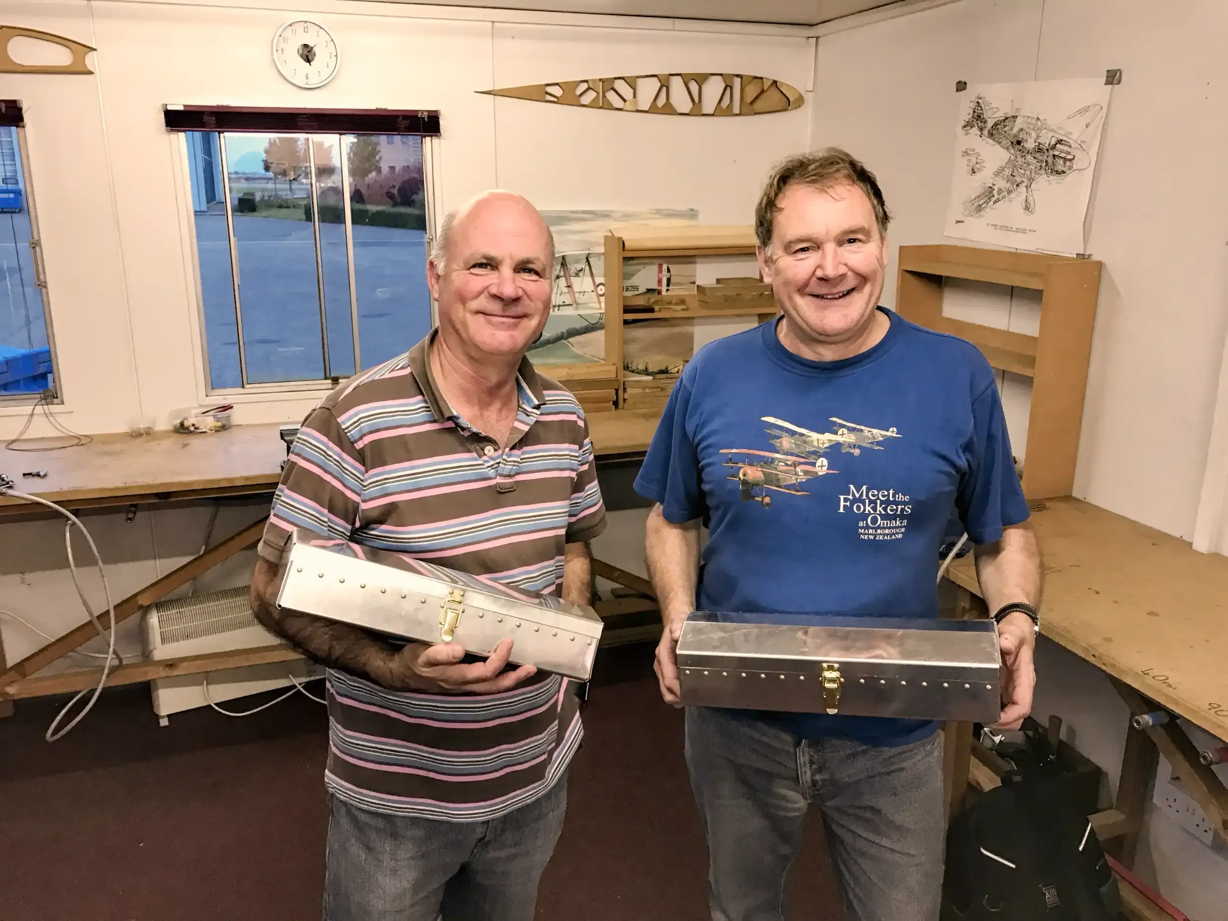Metalwork course - first rivets! Steve & Tim